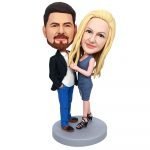 Custom Couple Bobbleheads In Suits And Skirts
